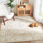 TOPICK Area Rug Taupe Entryway Floral Rug Hallwa Kitchen Rug Accent Thin Lightweight Washable Rug Non Slip Retro Carpet for Living Room Bedroom Office Dining Room 90x150cm