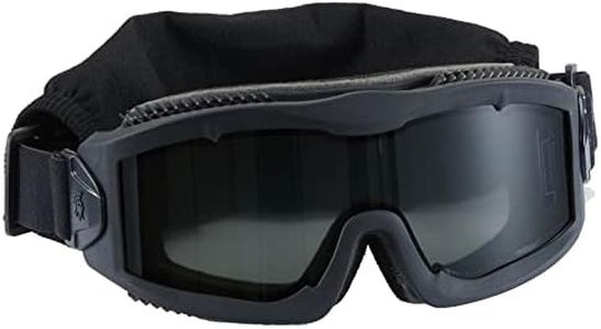 Lancer Tactical AERO 3mm Thick Dual Pane Lens Eye Protection Safety Goggle System ANSI Z87 1 Rated Industry Standard Panel Ventilated w/Anti-Scratch Shield Fully Adjustable (Black/Smoke)