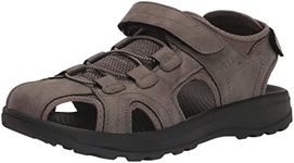 Nunn Bush Men's Huck Sport Closed Toe Fisherman Sandal for Walking, Beach and Outdoor, Charcoal, 11