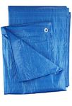 3m x 3m blue tarpaulin/ground sheet/cover up with eyelets, waterproof