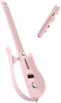 INGPARTNER Stringless Smart Guitar, Portable and Foldable with App Control, Chord Generator, Electric Travel Guitar Built-in Drum Machine & Speakers, No Strings Attached for Beginners & Bands, Pink
