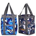 Flexible bags Hand Lunch Bag Medium Size Combo(Pack of 2) for Both Men and Women for Office,School, College, Picnic |Navy Blue & Blue/10L|