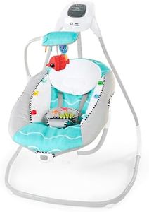 Baby Einstein Ocean Explorers Musical Compact, Lightweight Baby Swing, 6-Speed Multi-Direction, Vibrations, Music, Sounds, 0-9 Months - Grey