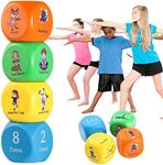 Fun Fitness Dice for Kids - Children's Workout Dice and Yoga Dice Set - Fitness Exercise Dice Game with Kids Yoga Poses - Childrens Foam Exercise Dice, Great Kids Exercise Equipment - Kids Ages 3+