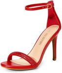 DREAM PAIRS Women's Open Toe High Heels Stiletto Heeled Sandals Sexy Dressy Shoes,Size 7.5,RED-Rhinestone,Karrie-1