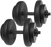 BalanceFrom Fitness 40 Pound All Purpose Vinyl Weight Dumbbell Set with 2.5 Pound and 7.5 Pound Weights and Collar Locks, 14 Piece Set, Black