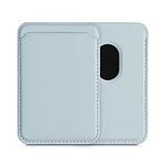 kwmobile Card Holder Compatible with Apple iPhone 16/15 / 14/13 / 12 Series - Magnetic Card Holder - Compatible with MagSafe - Light Blue