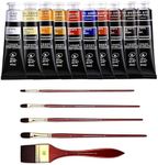 rubens Artist Oil Paints Set 10 Colors with Filbert Paint Brushes Set, 1.35 OZ Portrait Colors for Canvas, Professional Oil Paint Kits for Artists, Beginners