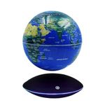 Surplex Luminous Floating World Globe with 7 Color Lights, Touch Control & Gradient Night Light Globe, Magnetic Levitation Field World Map for Educational & Gift, Home/Office Desk Decor for Kid Friend