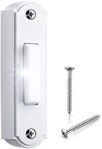 Metal Lighted Doorbell Button, Heavy Duty Metal Wired Door Bell Push Button LED Wall Mounted Doorbell Switch for Universal Garage Door Opener Switch, White Light, Property In Copyright(Matte White)