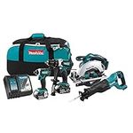 Makita DLX4058M 18V LXT 4PC Combo 4.0Ah Kit with 2 Batteries