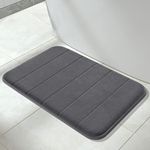 Yimobra Memory Foam Bath Mat Large Size, 24 x 17 Inches, Soft and Comfortable, Super Water Absorption, Non-Slip, Thick, Machine Wash, Easier to Dry for Bathroom Floor Rug, Dark Gray