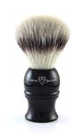 Edwin Jagger 1EJ336SYNST Classic Synthetic Silver Tip Fibre Eco-Friendly Vegan Exfoliating Shaving Brush for Shaving Cream or Shaving Soap for Men and Women (Black)