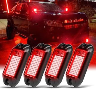 Nicoko 4Pods Pure Red LED Rock Lights 72 pcs LEDs high Power Rock Lights Neon Underglow Light for Car Trucks ATV UTV SUV Boat Underbody Glow Trail Rig Lights IP68 Waterproof