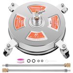 M MINGLE 14'' Pressure Washer Surface Cleaner Attachment, Driveway Power Washer Accessory with 2 Extension Wand, 1/4" Quick Connect, 4000 PSI