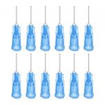 sourcing map Industrial Blunt Tip Dispensing Needle with Luer Lock for Liquid Glue Gun, 23G 1/2", 20 Pcs (Blue)