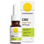 Cannaray CBD Oil Drops – Bright Days, 500mg, Zesty Citrus | Strong High Strength 5% CBD | Vegan, THC-Free & GMO-Free (10ml)