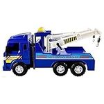 Big Daddy Medium Duty Friction Powered Super Police Wrecker Tow Truck Blue Truck