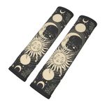 BEIANSHUO Vintage Sun Moon Stars 2PCS Car Seat Belt Cover – Super Soft Seatbelt Shoulder Protection Cushion, Comfortable Car Seat Belt Strap to Protect Your Neck and Shoulder