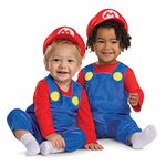 Disguise Infant Mario Costume, Official Super Mario Bros Outfit for Babies, Mario, (12-18 months)