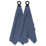 Ritz Premium Hook and Hang Towel (2-Pack), 18" x 28", Long-Lasting and Durable Rubber Hook, Highly Absorbent and Super Soft Hand Cloths for Kitchen, Bathroom, or Laundry Room, Federal Blue