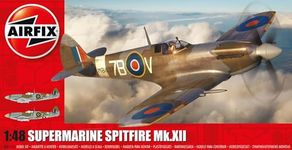 Airfix Model Set - A05117A Supermarine Spitfire Mk.XII Model Building Kit - Plastic Model Plane Kits for Adults & Children 8+, Set includes Sprues & Decals - 1:48 Scale Model