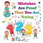 CVANU Mistakes are Proof That You are Typing Colorful, Positive, Motivation Quotes Wall Decal for Kids Classroom and Bedroom Decoration Sticker (90CM X 90CM) PVC Vinly