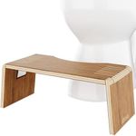 Squatty Potty Oslo Teak Folding Toilet Stool – Compact, Stylish, and Space-Saving Design for Better Bathroom Posture, Durable Teak, No Assembly Required