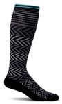 Sockwell Women's Chevron Moderate Graduated Compression Sock, Black - S/M