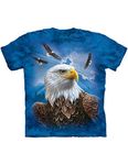 The Mountain Guardian Eagle Adult T-Shirt, Blue, Large