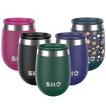 SHO Pacto - Ultimate Insulated Stainless Steel Reusable Coffee Cup & Stemless Wine Tumbler - 4 Hours Hot, 8 Hours Cold - 360ml - BPA Free (Forest Green, 360ml)