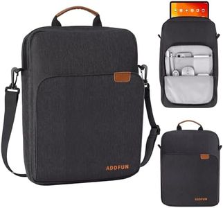 ADDFUN 9-11 Inch Tablet Sleeve iPad Sleeve Tablet Pouch with Shoulder Strap Fits iPad Pro/Air/A16 11‘’, iPad 10th 10.9,I-Pad 9/8/7th 10.2,iPadair 5/4th 10.9,I-Pad 9.7,Tab S8/S9 11", Black & Gray