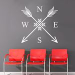 Wall Decal Arrow Compass Rose Nautical Navigate Vinyl Sticker Decals Art Home Decor Mural Feather Tribal Indie Wall Decal Arrows Fashion Bohemian Bedroom Dorm