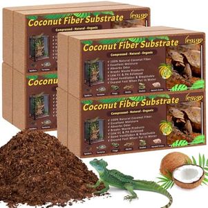 Legigo 8 Pack Coconut Fiber Substrate, Natural Coco Coir Bedding for Reptiles Turtles, Tortoises, Snake, Hermit Crab, Gecko, Lizard, Bioactive Terrarium Soil for Humidity Control and Plant Substrate