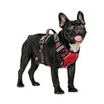 HEELE Dog Harness, No Pull Dog Harness Medium, Release on Neck, Front Back Clips Dog Vest Harness Reflective Adjustable Padded, Easy Control Handle for Outdoor Walking Training, Red, M