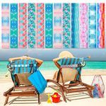 12 Pack Towel Bands for Beach Chairs Towel Clips for Pool Chairs with Storage Bag Lounge Beach Cruise Chair Towel Strap Holder Elastic Windproof Beach Accessories for Summer (Flamingo, 16 x 2 in)