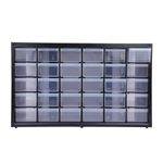 STANLEY 1-93-980 30-Compartment Heavy-Duty Portable Plastic Multi-Purpose Storage Box For Easy & Convenient Storage, 6 Kg Load Capacity, Resin Frame, 1 Year Warranty, GREY & BLACK, 36.5x15.5x22.5 cm