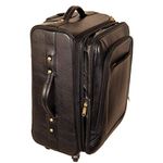 RICHSIGN LEATHER ACCESSORIES Leather Soft 20 inch SUITCASE(RT-RT-TAN_Black)