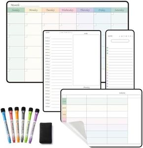 MCCORL Weekly Dry Erase Calendar&Monthly Calendar&Daily Planner&to Do List&Menu Board self Adhesive Stick on Non-Magnetic Stainless Fridge & Glass & Wall & Wooden(Any Smooth Surface),Family Calendar