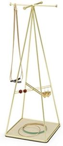 Umbra 299485-221 Prisma Jewelry Stand and Necklace Holder, Brass Accessory Organization 14-1/4 inches tall