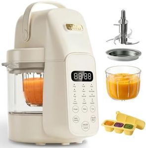 SosekiBaby FM01 Baby Food Maker, All-Stage Puree Processor, Steamer & Blender with Recipe | One-Step Food Mill with 6 Stainless Steel Blades, 12H Keep Warm, Auto Grinding/Steaming | BPA-Free