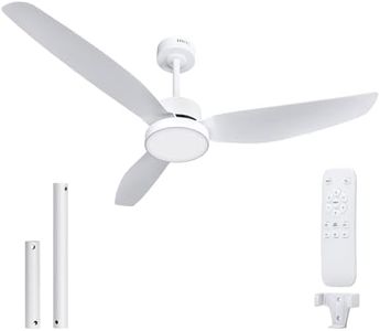 Soilsiu 52 Inch Ceiling Fan with Light and Remote, Flush Mount Quiet Ceiling Fan with Dc Motor, Reversible Blades 6 Speeds 3 Colors Dimmable LED Ceiling Fan light for Living Room, Bedroom, Patios