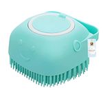 Foodie Puppies Dog Bath Brush Body Scrubber Shampoo Dispenser Tick Remover - (Silicone Dispenser Brush) for Shower Bathing and Shedding Soft Silicone Brushes for Pet Puppy Dogs Cat Rabbit Horse