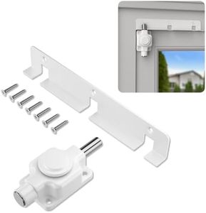 Securityman Patio Lock for Sliding Glass Door & Window - Adjustable Ventilation, Child & Pet Safe - Sliding Glass Door Security with Button Actuation, Metal Shaft – Patio Door Lock with Airflow Access