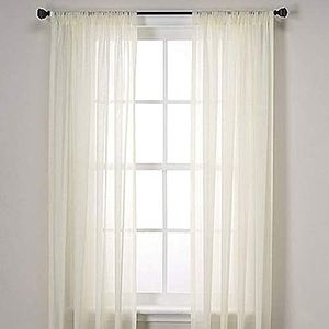 Sapphire Home Ivory Sheer Curtains - 2 Panels Set, 54" x 108", Transparent, Light Filtering Privacy Voile Drapes, Sheer Window Curtains for Living Room, Bedroom, Kitchen, Dining Room - Ivory