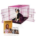 PET Expressions Luxury Colorful 36 Inch Foldable Dog Crate with 2 Doors | Free Training Ebook and Pet Calming Music | 3 Colors & 3