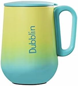 DUBBLIN Rugby Stainless Steel Unbreakable Tea Coffee Mug Double Wall with Handle and Lid, Wide Mouth Mug Keeps Beverages Hot & Cold 270 ML Blue