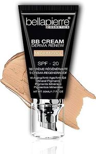 bellapierre BB Cream with SPF 20 - Tinted Sunscreen, Concealer, Foundation, & Moisturizing Face Cream | Lightweight Formula + Pump Top Applicator | Non-Toxic & Paraben Free | 1.7 Oz - Medium Cool