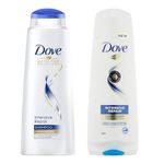 Dove Nutritive Solution Intensive Repair Shampoo 400ml and Conditioner 350ml | for Damaged Hair | 2 Pack | With Aasram Card