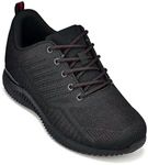 CALTO Men's Invisible Height Increasing Elevator Shoes - Ultra Lightweight Sporty Sneakers - 2.6 Inches Taller, Black, 8.5, Q211-8.5